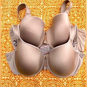 Set of 2 ThirdLove 24/7 Perfect Coverage Bras in nude, size 38D